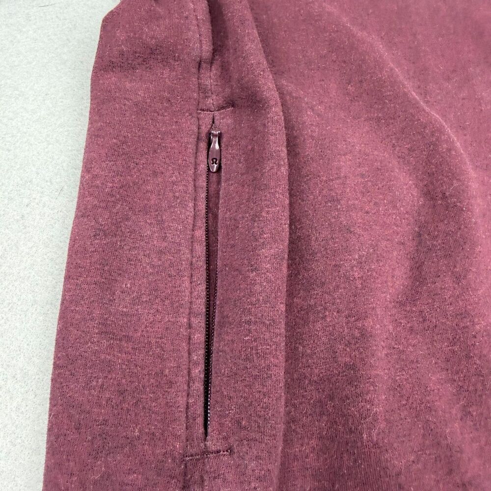 Lululemon Sweatshirt Womens 4 Red Cowl Neck Pullover Zip Pocket Logo Yoga Top - Picture 9 of 16